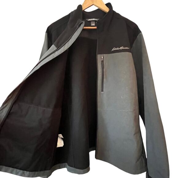 Eddie Bauer Point Vista Soft Shell Jacket Men 2XL Black Grey Outdoors Waterproof - Picture 4 of 10